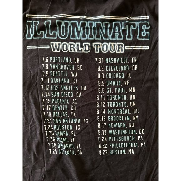 Shawn Mendes Illuminate World Tour 2017 Size Large Shirt Black Short Sleeve - Picture 2 of 2